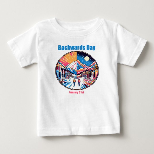 31.01. - Rückwärts Tag Baby T-shirt (Vorderseite)