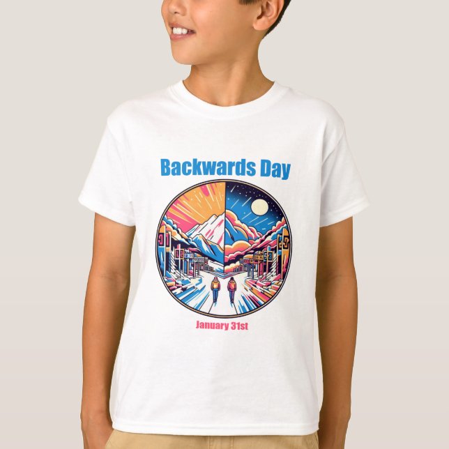 31.01. - Rückwärts Tag T-Shirt (Vorderseite)