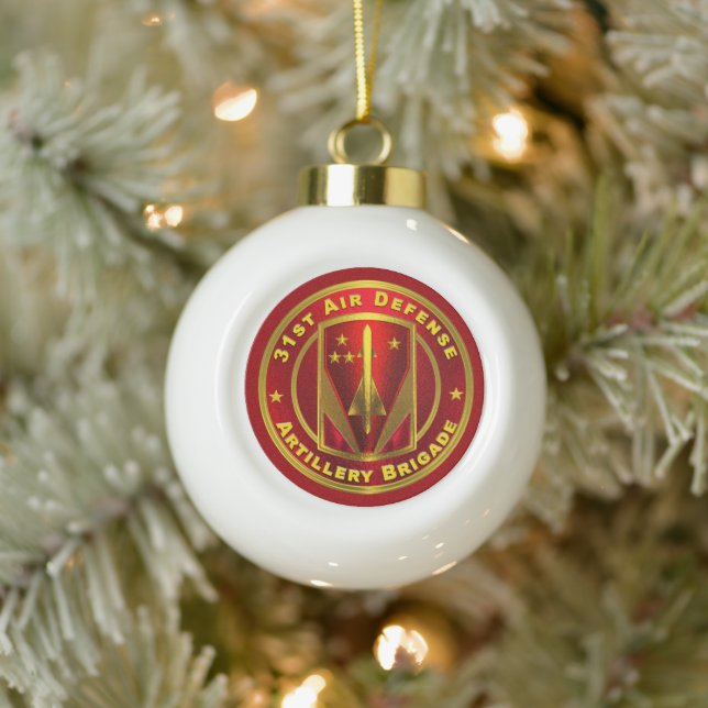 31. Brigade der Luftwaffenartillerie Keramik Kugel-Ornament (Baum)