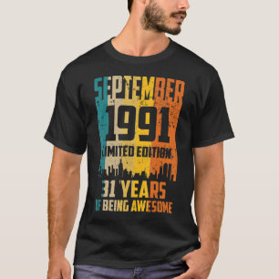 31. Geburtstag 31 Jahre Phantastisch seit Septembe T-Shirt