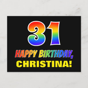 31. Geburtstag: Bold, Fun, Simple, Rainbow 31 Postkarte