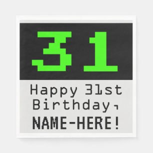 31. Geburtstag - Nerdy / Geeky Style "31" & Name Serviette