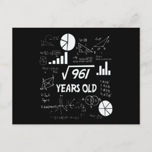 31. Geburtstag Quadratwurzel Mathe 31 Jahre alt Bd Postkarte