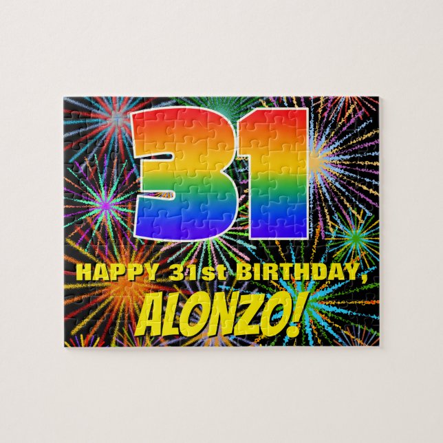 31. Geburtstag: Spaß, bunte feierliche Feuerwerke (Horizontal)