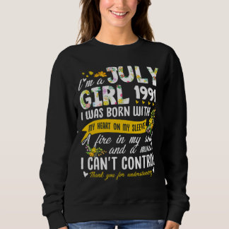 31. GeburtstagsfloralGirl Juli 1991 Sweatshirt