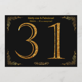31. Geburtstagsparty, Gatsby-Styl, schwarzer Glitz Einladung