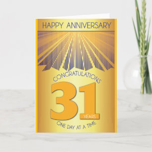 31 Jahre nüchternes Jubiläum Golden Ray 12-Schri Karte