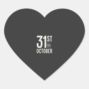 31. Oktober Halloween Spinnennetz-Design Herz-Aufkleber
