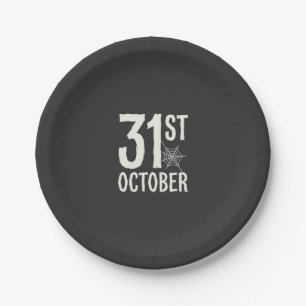 31. Oktober Halloween Spinnennetz-Design Pappteller