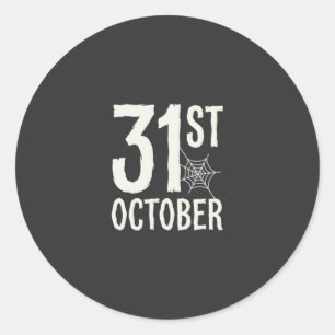 31. Oktober Halloween Spinnennetz Design Runder Aufkleber