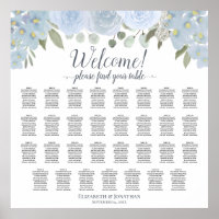31 Tableau Mariage Plafond bleu Dusty