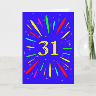 31e carte d'explosion d'anniversaire