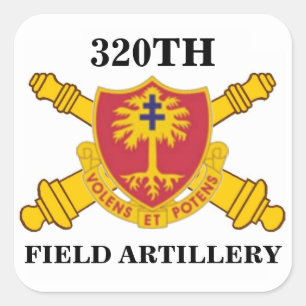 320TH FELD-ARTILLERIE-AUFKLEBER QUADRATISCHER AUFKLEBER