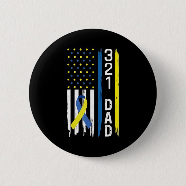 321 Vater Down Syndrome Support Awareness Button (Vorderseite)