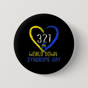 321 Welt-Down-Syndrom Tag drei Pfeile Männer Fraue Button