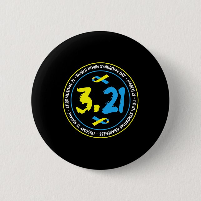 321 World Down Syndrom Awareness Button (Vorderseite)