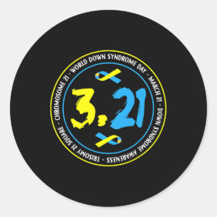 321 World Down Syndrom Awareness Runder Aufkleber
