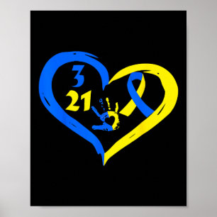 321 World Down Syndrome Awareness Day Heart März Poster