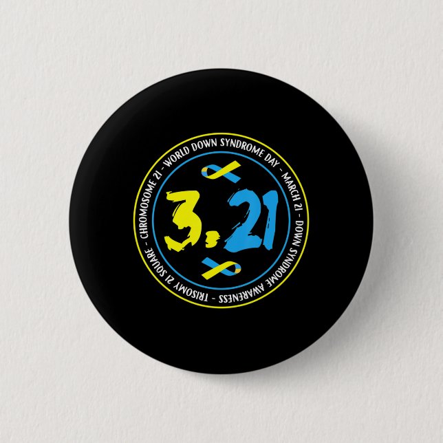 321 World Down Syndrome Awareness for men women ki Button (Vorderseite)