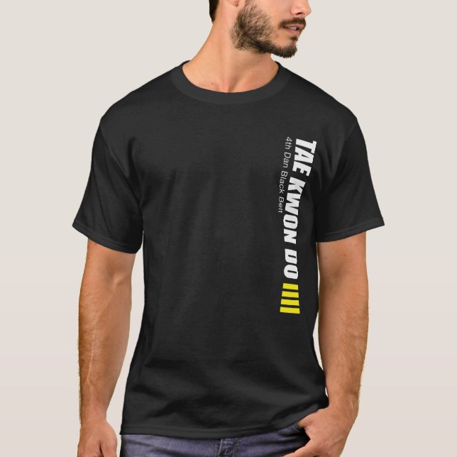 323-4-2 4. schwarzer Gurt-Taekwondo-Shirt Dans T-Shirt (Vorderseite)