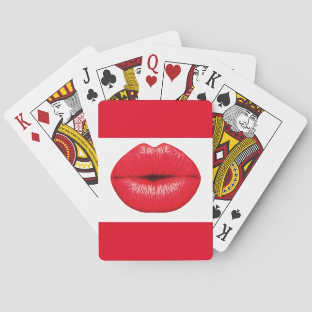 327493 RED SMOOCH LIPS KISS MAKEUP BEAUTY LOVE FAS SPIELKARTEN (Rückseite)