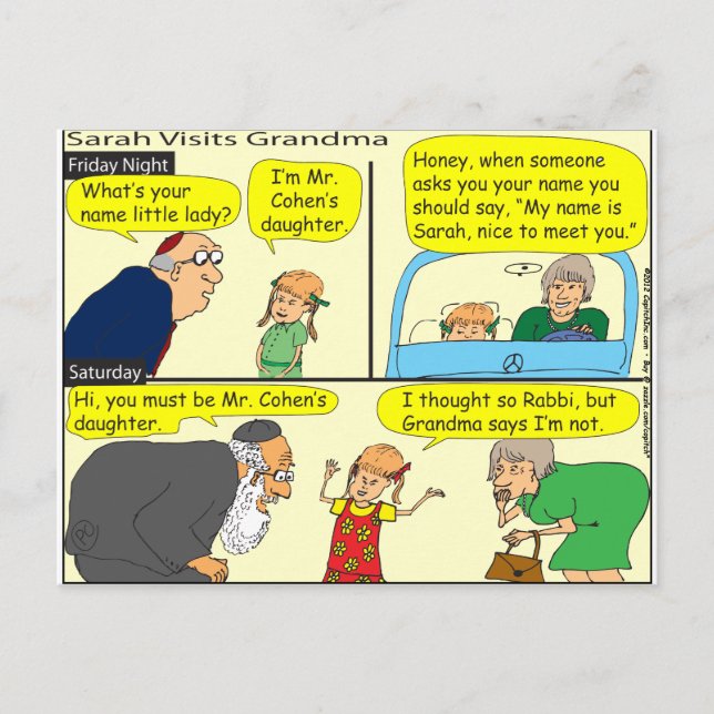 327 Oma sagte Cartoon Postkarte (Vorderseite)