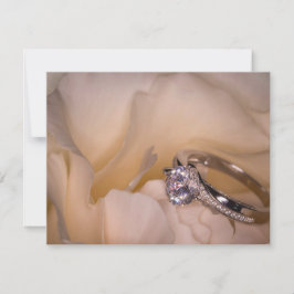 3292-Verlobung Ring on White Carnation Einladung