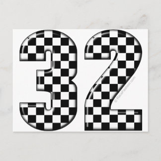 32 Auto-Rennnummer Postkarte