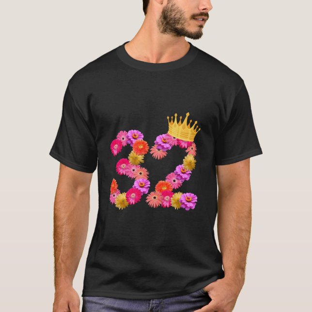 32 Flower Crown Its My 32Nd T-Shirt (Vorderseite)