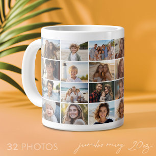 32 Foto-Collage - kleine Bilder Jumbo-Tasse