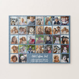 32-Foto-Collage-Raster - Textfeld - blau weiß