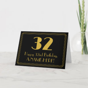 32. Geburtstag: Art Deco inspiriertes Aussehen "32 Karte