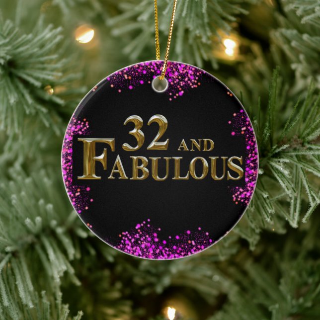 32. Geburtstag Keramik Ornament (Baum)