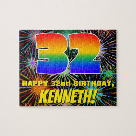 32. Geburtstag: Spaß, bunte feierliche Feuerwerke