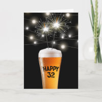 32. Geburtstagsparkler in Bierglas