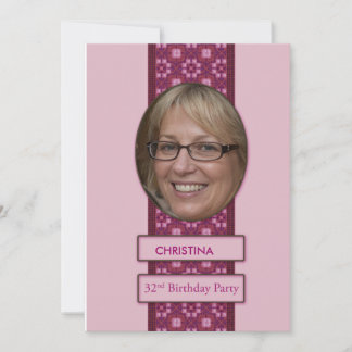 32. Geburtstagsparty Einladung Bild und Name
