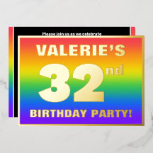 32. Geburtstagsparty: Spaß, farbenfrohe Regenbogen