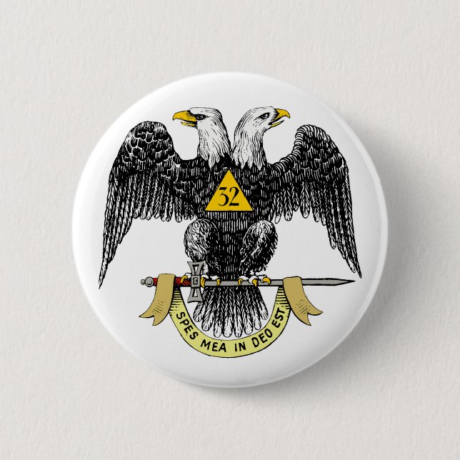 32. Grad Schottischer Ritus Schwarzer Adler Button (Vorderseite)