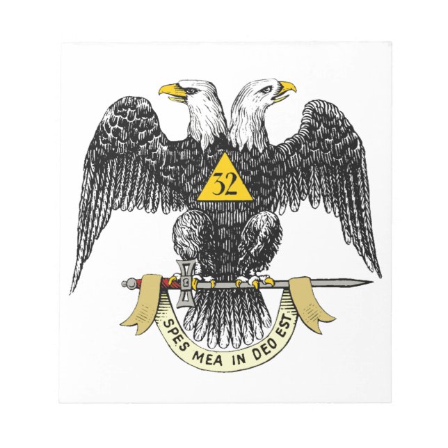 32. Grad-schottisches Ritus-Schwarzes Eagle Notizblock (Vorderseite)