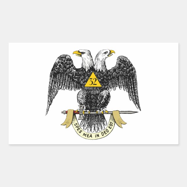 32. Grad-schottisches Ritus-Schwarzes Eagle Rechteckiger Aufkleber (Vorderseite)