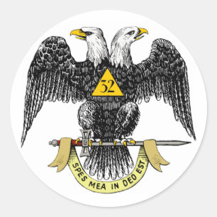 32. Grad Scottish Rite Black Eagle Runder Aufkleber