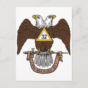 32. Grad Scottish Rite Brown Eagle Postkarte