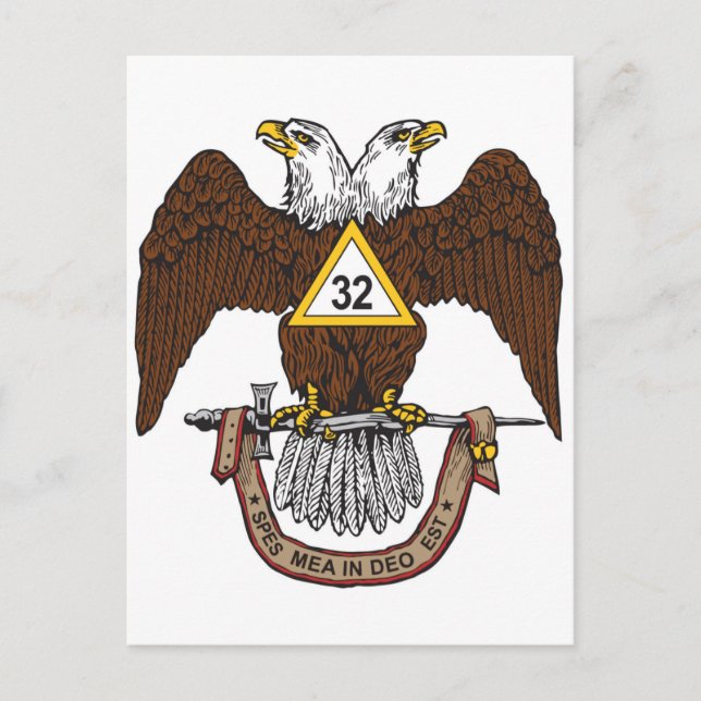 32. Grad Scottish Rite Brown Eagle Postkarte (Vorderseite)