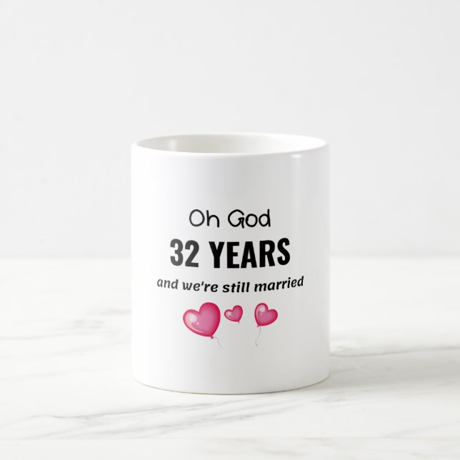 32. Hochzeitsjubiläum Funny Gift für ihn oder sie Kaffeetasse (Mittel)