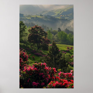 32 im Spätfrühling Mountain Forest Poster