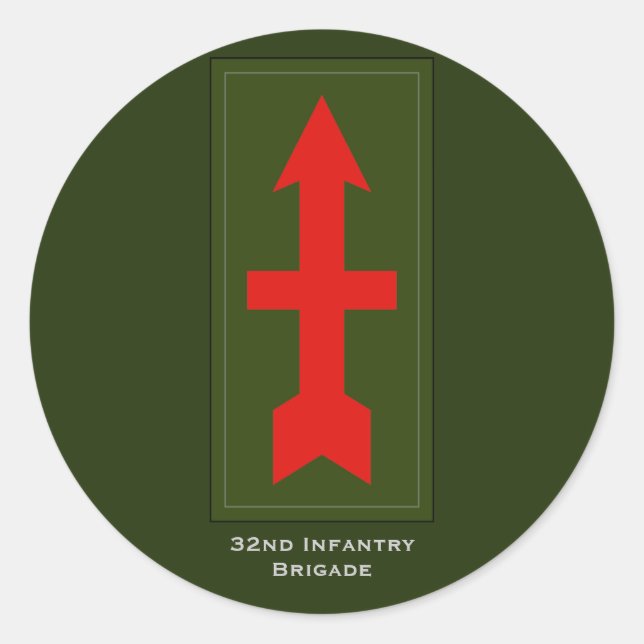 32. Infanterie-Brigade-Militär Runder Aufkleber (Vorderseite)