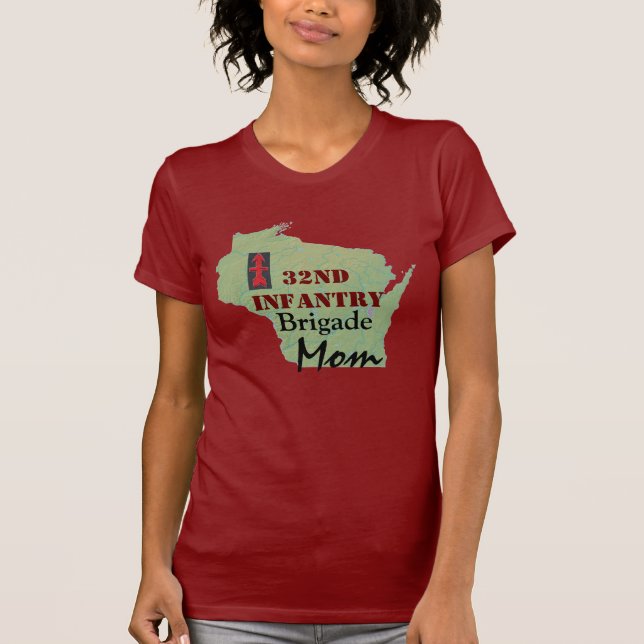 32. Infanterie-Brigade mit Wisconsin-Karte T-Shirt (Vorderseite)