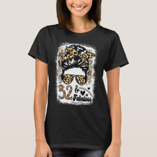 32 Jahre alt Fabulous Messy Bun Afro Leopard 32. T-Shirt