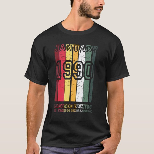32 Jahre alt Januar 1990 Limited Edition 32. Gebur T-Shirt (Vorderseite)