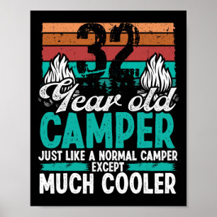 32-jähriger Camper auf der Suche nach Vintage-Camp Poster